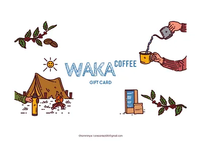 Waka Coffee Gift Card apparel design apparel graphics apparel logo badge logo badgedesign card design coffee coffee cup coffee shop coffeeshop giftcard graphic design graphic design graphicdesign logo merchandise monoline monoline logo vintage badge vintage illustration