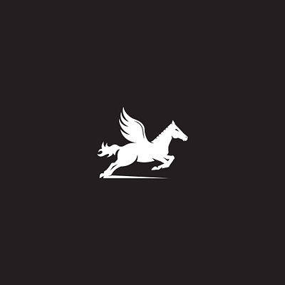 Pegasus animal logo clean divine horse horse minimal minimalist logo mythical creature mythical horse pegasus logo pure white simple wings wings horse