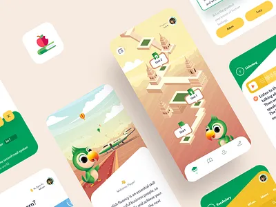 English Learning App Design app branding clean design education english icons illustration illustrator ios ios design learning lessons logo mobile app sketch tasks ui ux