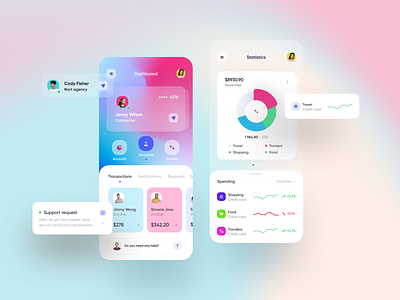 Mobile bank app app bank chart dashboard finance finances graph interface mobile app statistics ui ux