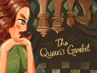 Queens Gambit brush chess girl illustration movie illustration queens gambit
