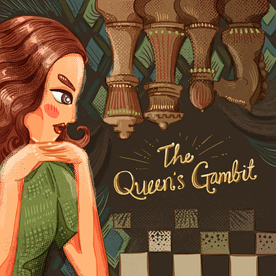 Queens Gambit brush chess girl illustration movie illustration queens gambit