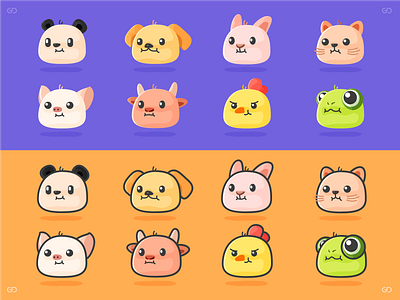 These fat animals—Part 2 branding color design eat illustration logo ui ux visual 商标 标识