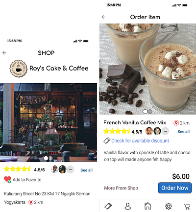 UI/UX Design For a Coffee Shop Delivery App application design design app figma mobile design mockup prototype prototype animation prototyping ui ux ui design ux ui ux design web design