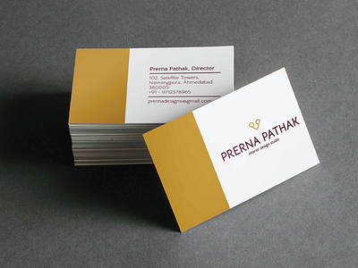 Prerna Pathak - Business Card branding business card business card design businesscard dailylogochallenge flat graphic designer interior deign logo logo logo design logo designs logodesigner logos stationery design