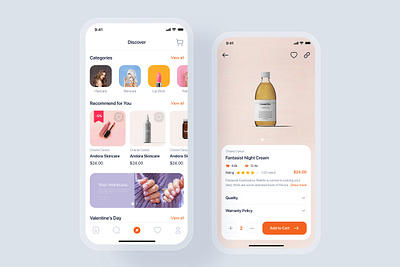 Blossom - Beauty mobile UI Kit beauty cart delivery fashion flat gui interface ios material mobile mobile ui order parcel shop shopping store ui ui design ui kit ui kits