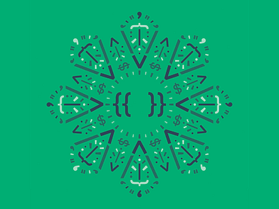 Code mandala - Vue.js brackets code design illustration it letters programmers programming language tech typography vue vuejs web development