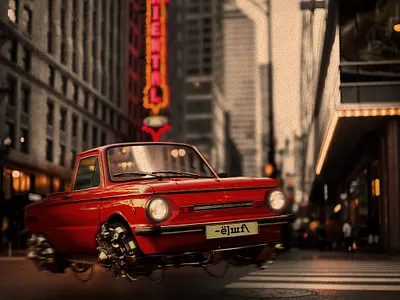 Flying Zaporozhets digitalart photoshop