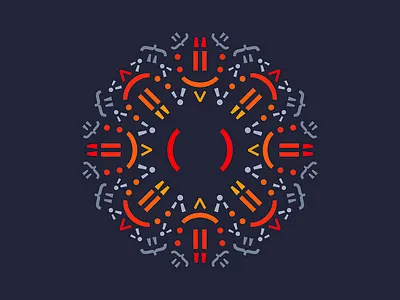 Code Mandala - Swift code design illustration letters parenthesis programmers programming language swift swiftui tech typography