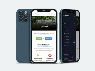 DuoDrawer 3.0 | Mobile Site Template & PWA android app bootstrap branding css dark sidebar design homepage html ios mobile pwa scss sidebar sidenav ui ux ux design ux ui uxui