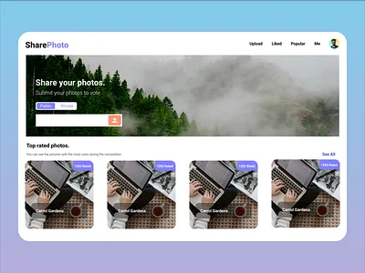 Photo Contest Web App Design app design figma figma design logo minimal ux web web design webdesign