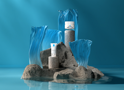La Roche Posay - Peaceful island 3d art 3d artist branding cinema4d composition design illustration minimal product redshift