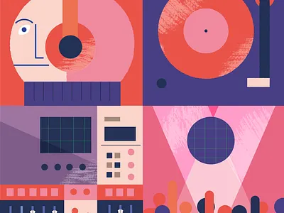 music non stop art beats design illustration music poster