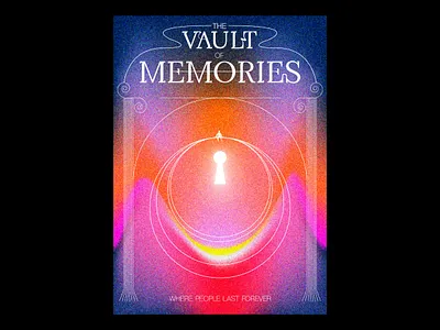 The Vault of Memories blankposter design gradients illustration poster print texture typographic typography
