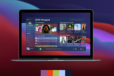 2020 Spotify Wrapped Dashboard Concept dashboad dashboard design design minimal music music app spotify typography ui