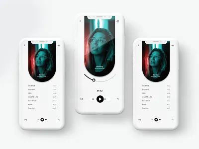 WHITE UI for Music. brand identity illustration minimal minimalist logo socialmedia socialmediapost typography ui ux web