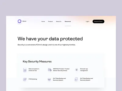 Omni - Security - v3 ai ai tool faq gdrp knowledge knowledge base knowledge management landing landing page omni security security page web