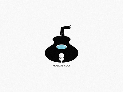 MUSICAL GOLF design golf guitar inspiration logo minimalism music sign silhouette vector