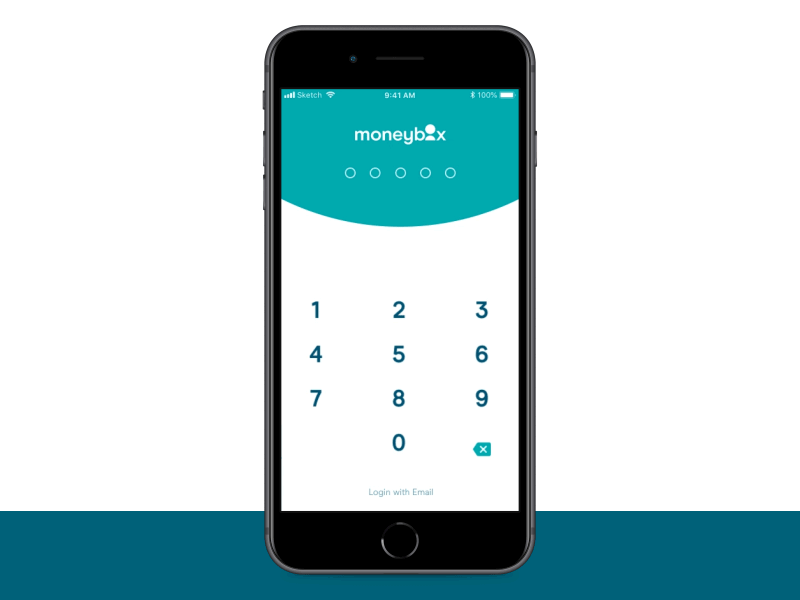 Moneybox PIN login transition (Concept) animation app concept investing mobile mockup moneybox protopie saving transition ui wip