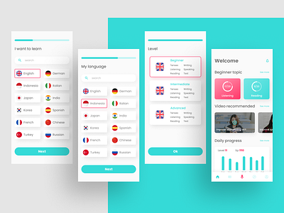 Learning Language App foreign language learning app ui ui design ux ux design