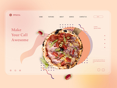 Pizza Official Web brand call design food illustration pizza restaurant ui vector web