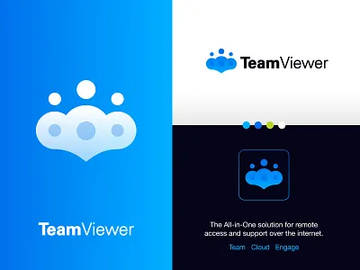TeamViewer - Logo Redesign ☁️ brand identity design chat cloud engagement finder internet location pin logo design logo redesign manage management people remote screen smart logo team team viewer teamwork view visual identity design
