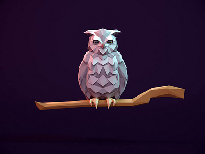 Owl - Infinite Skater 3d animation 3d art animation autodesk maya character animation game art lowpoly lowpoly3d lowpolyart owl redshift3d rigged