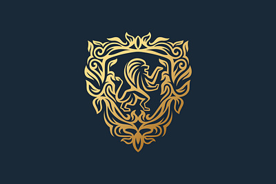 Heraldry Lion Logo army axe brand branding castle classic company corporate creative crown fight guard heraldry investment king kingdom lion logo luxury modern