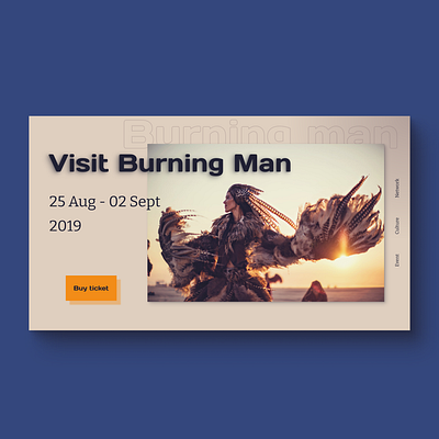 Visit burning man design minimal promo ui web