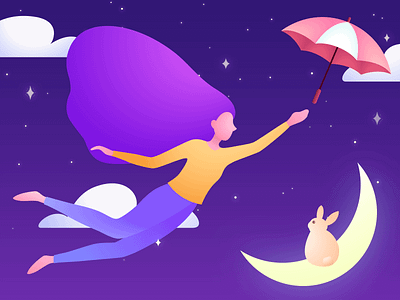 Flying girl illustrate illustration vector