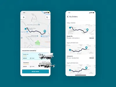 Construction Truck ⛟ Booking App UI app design app ui design mobile app design mobile app ui mobile app ui design truck ui trucker trucking ui ui ux design ui ux uidesign