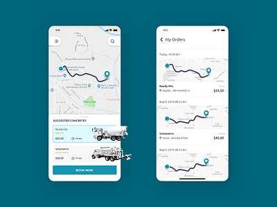 Construction Truck ⛟ Booking App UI app design app ui design mobile app design mobile app ui mobile app ui design truck ui trucker trucking ui ui ux design ui ux uidesign