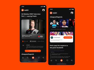 Reddit Interface Redesign blackmode fnatic g2 leagueoflegends modern nightmode reddit redditdesign redditredesign reddittrends redditui ui uidesign uiux ux uxdesign uxpractices uxtrends webdesign webview