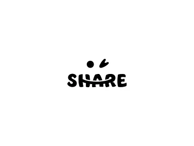 Share Logo brand branding clean face font happy icon identity logo mark negative space share smile teeth type typeface typography wink word wordmark