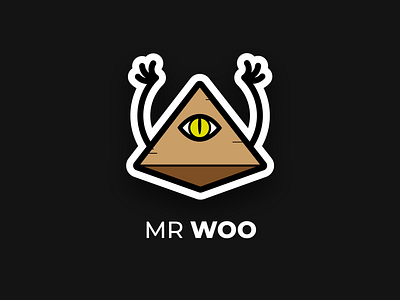 Logotype Mr Woo eyes hands icon illustration logo logotype magic pyramid