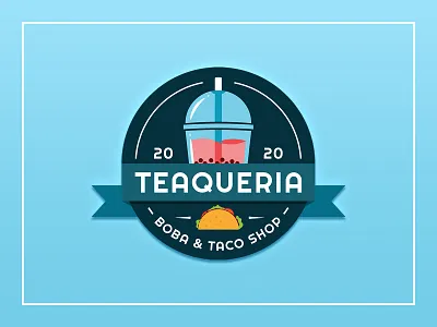 Teaqueria boba boba tea branding delivery design logo logodesign shop taco taqueria vector