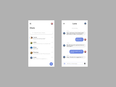 Direct messaging app design ui ux