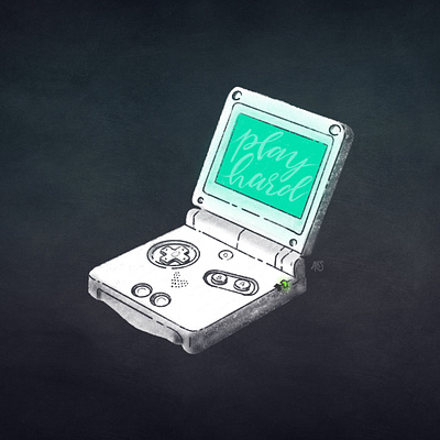 Play Da Game chalkbord brush illustration nintendo procreate video game