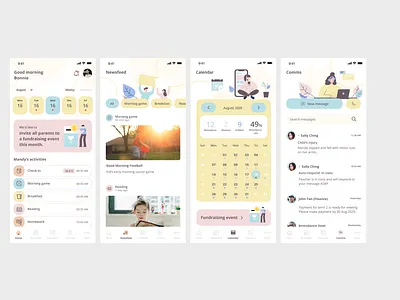 After-School Care Services calender care services icon class education newsfeed parents plant schedule school student ui