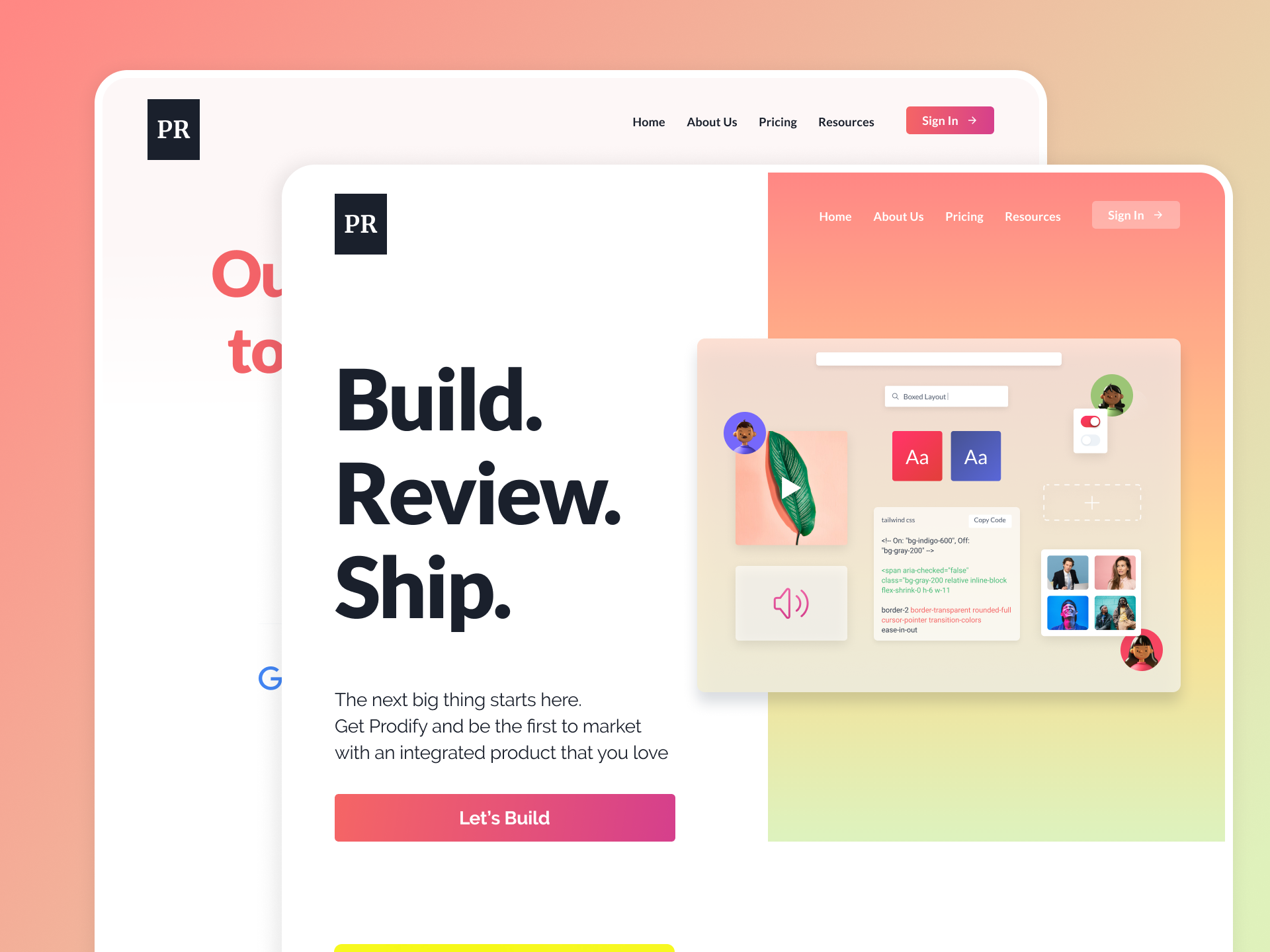 Example of Tailwind CSS Landing Page Design