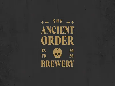 Ancient Order ancient beer branding branding design brewery can icon identity illustration jay master design logo old print skull typography