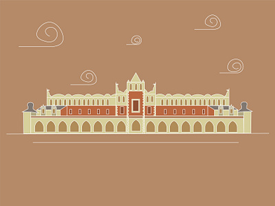 Sukiennice, Krakow 2d adobe illustrator building cloth hall cracow flat illustration krakow main square sukiennice