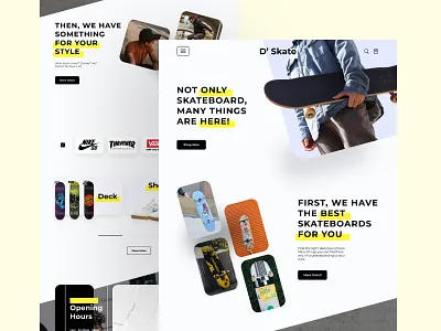 Skate Shop Website Design design inspiration design of the day ecommerce design landing page skate skate shop skateboard ui ux ui design ui ux web website website concept website design