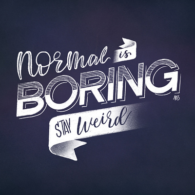 Stay Weird chalkbord brush illustration lettering procreate