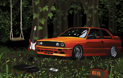 Frank Ocean Nostalgia Ultra bmw digital art digital illustration frankocean illustration music nature nature art nature illustration
