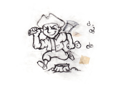 GW Sketch america american axe cherries cherry cherry tree chop colonialism colony future president george washington historic history lumberjack mascot patriot patriotism president sports usa