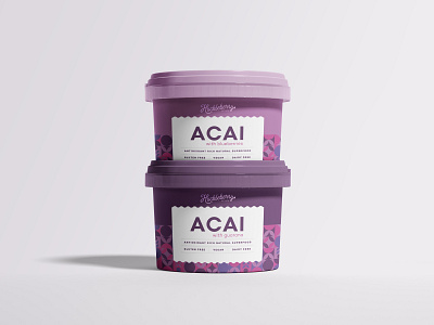 Huckleberry Acai - Packaging Design acai berries branding clean elegant healthy eco friendly food packaging frozen food graphic design ice cream illustraion label leaf logo minimalistic natural packaging design pattern design sorbet vegan vegeterian wordmark