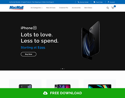 MacMall Homepage ecommerce landing page ui design web design