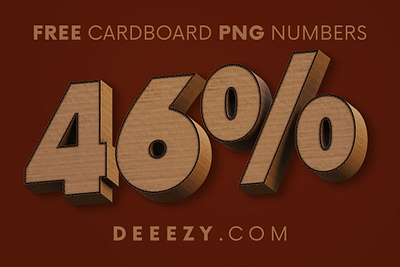 Cardboard - Free 3D Numbers artistic cardboard decorative deeezy font free free font free graphics free typography freebie freebies logo numbers paper paper art png typography