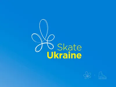 Skate Ukraine chestnut ice logo minimal minimalistic logo skate skating tracks ukraine ukraine symbol